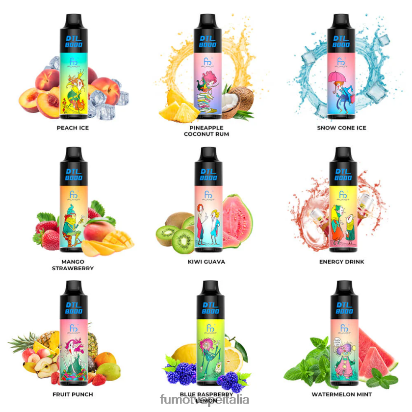 Fumot Vape Online Shop | Fumot DTL Penna vaporizzatore usa e getta 8000 - 16 ml (1 pezzo) limone lampone blu 8ZZ6L2415