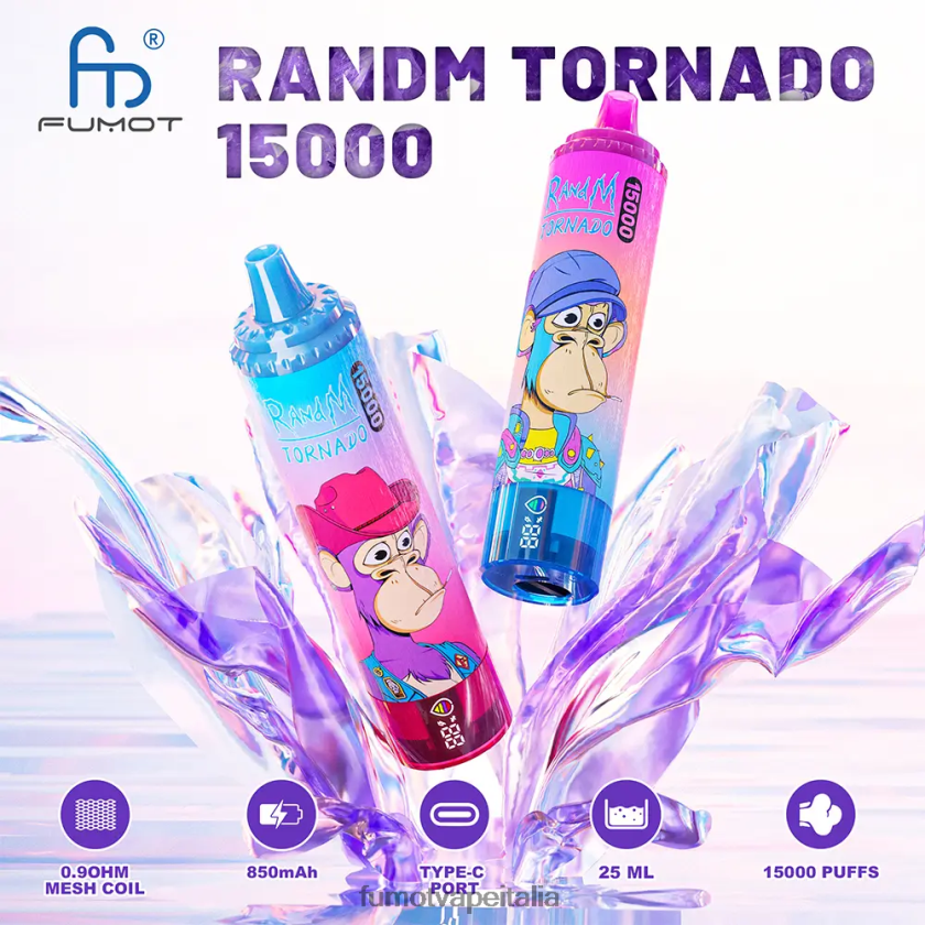 Fumot Discount Code | Fumot Tornado 15000 vaporizzatori usa e getta - 25 ml (1 pezzo) kiwi fragola 8ZZ6L2184