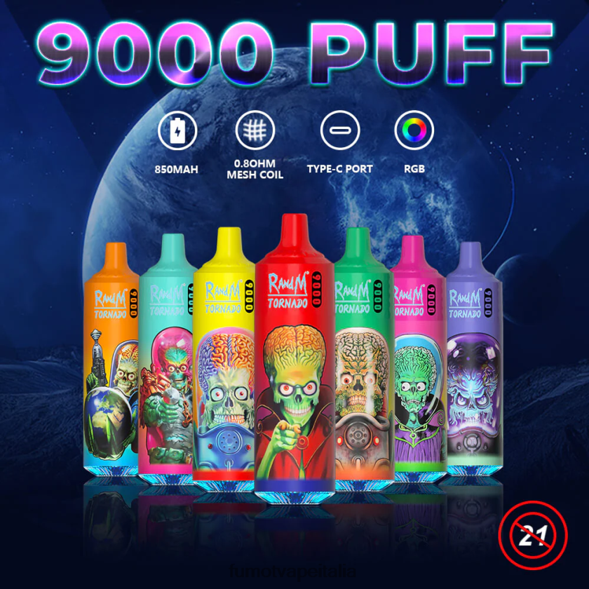 Fumot Discount Code | Fumot Tornado Penna vaporizzatore usa e getta da 18 ml 9000 (1 pezzo) ghiaccio d'uva 8ZZ6L234