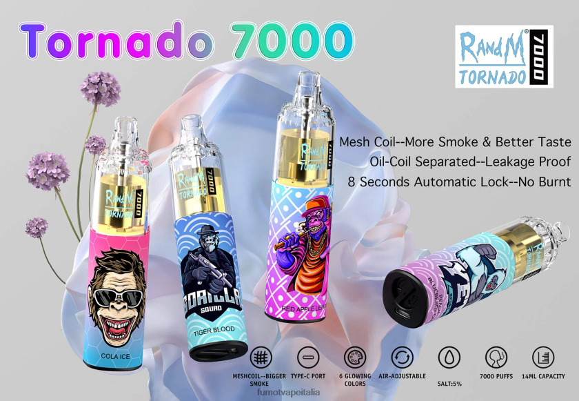 Fumot Shop | Fumot Tornado Penna vaporizzatore usa e getta 7000 - 14 ml (1 pezzo) orsetto gommoso 8ZZ6L278