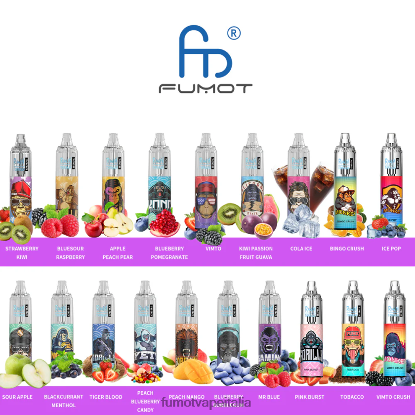 Fumot Vape Sale | Fumot Tornado Penna vaporizzatore usa e getta 0% 7000 - 14 ml (1 pezzo) mela pesca pera 8ZZ6L2497