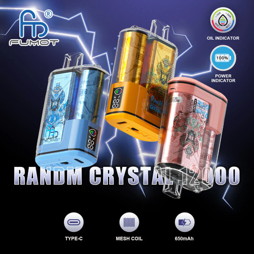 Fumot Vape Italia | Fumot Crystal 1 pezzo - 12000 scatola di vaporizzatori usa e getta da 20 ml mango su ghiaccio 8ZZ6L2272