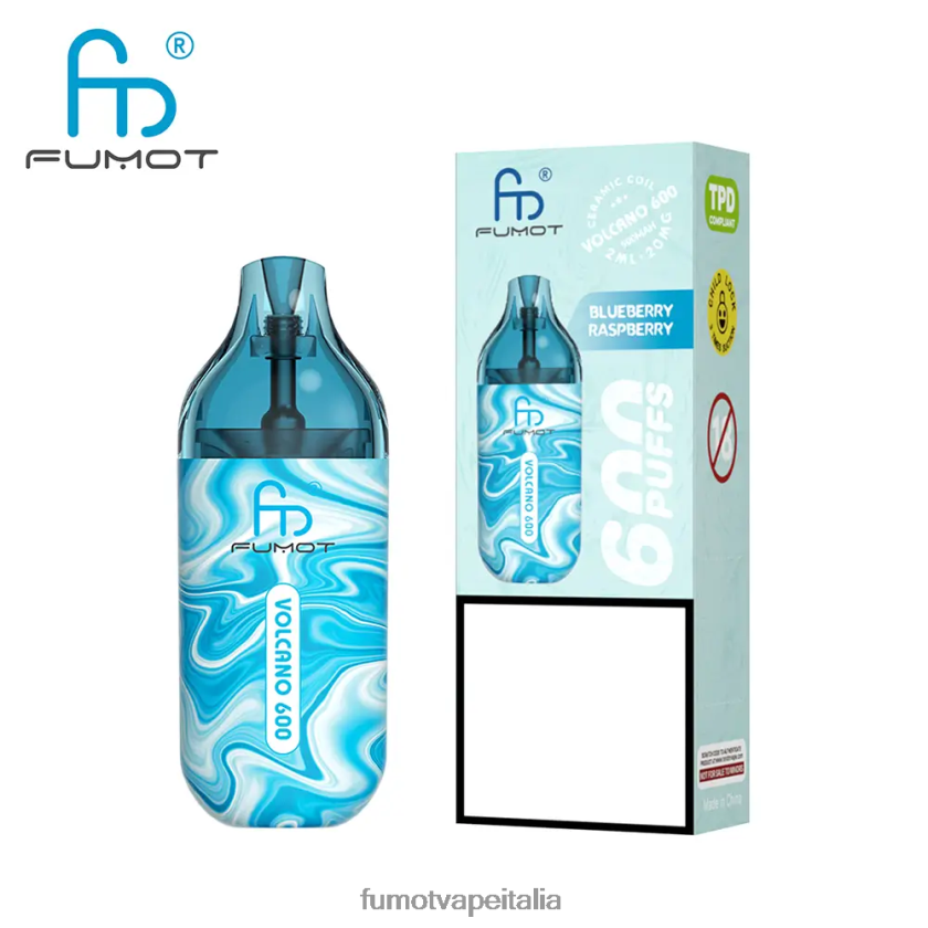 Fumot Italia | Fumot Volcano Vaporizzatore monouso conforme a 600 tpd - 2 ml (set da 3 pezzi) menta fresca 8ZZ6L2301