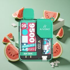 Anguria Ghiaccio Aivono AIM-TANK 9500 Puffs 18ml Capacità E-liquid wholesale Italia LCD Display 1.2ohm Mesh Coil