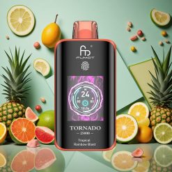 Esplosione Arcobaleno Tropicale Fumot Tornado 25000 Puffs 20ml E-liquid Preriempiuto wholesale Italia Ricaricabile USB Type-C