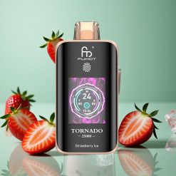 Fragola Ghiaccio Fumot Tornado 25000 Puffs wholesale Italia con Schermo HD e Batteria Ricaricabile 700mAh