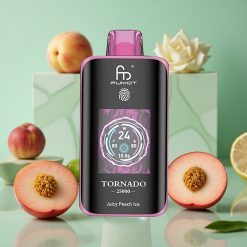 Pesca Succosa Ghiaccio Fumot Tornado 25000 Puffs wholesale Italia HD Screen 20ml E-liquid Pre-filled